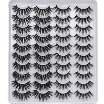 

20 Pairs Mixed Style 3D Faux Mink False Eyelashes Wispy Fluffy Criss-cross Natural Lashes Eye Makeup Tool Handmade Cruelty-free