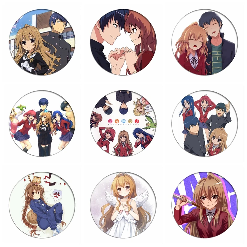 

TIGER×DRAGON！Cosplay Badges Aisaka Taiga Brooch Pin Kushieda Minori Collection Badge Breastpin for Backpacks Clothing