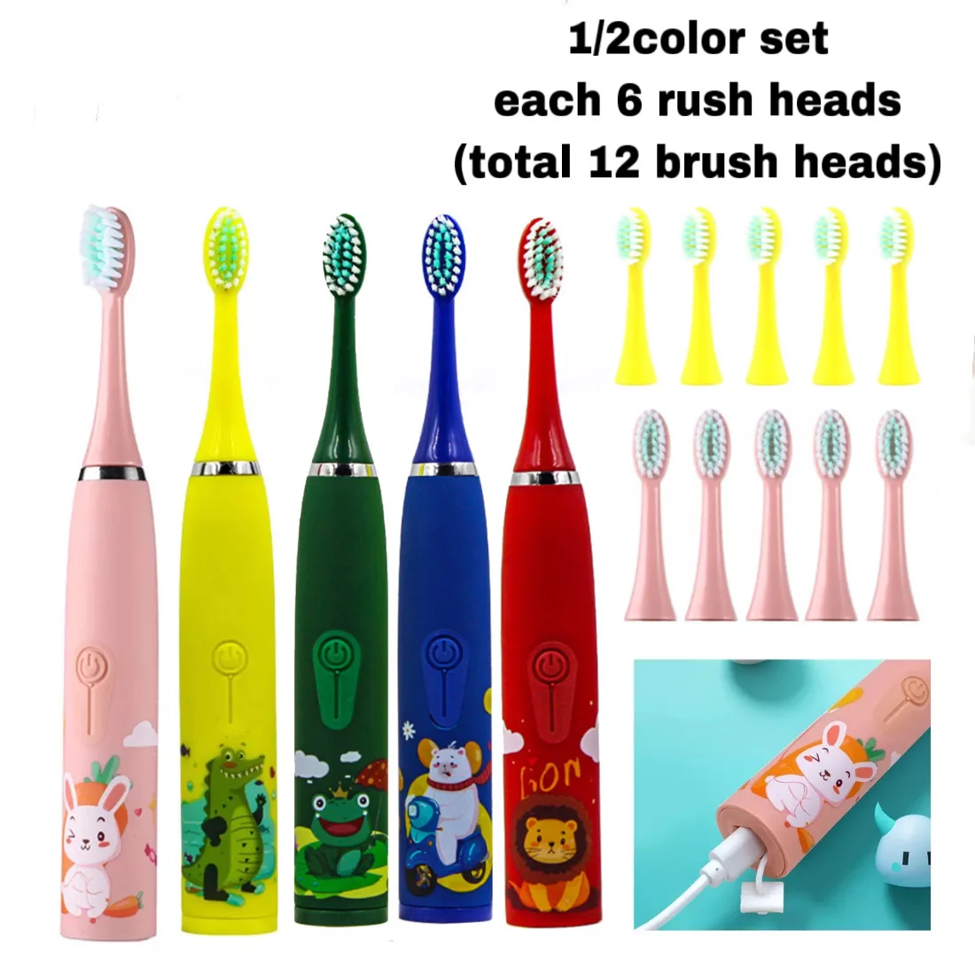 Щетка Зубная ультразвуковая аккумуляторная с зарядкой от USB и насадками | Бытовая