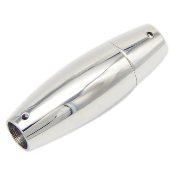 

20pcs/lot engrave logo hole:5mm Punk Glossy Magnetic Clasps Stainless Steel Magnet Buckle for DIY Leather Bracelet Jewelry Make