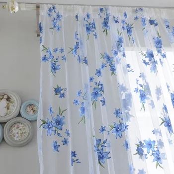 

1x2M Sweet New Sheer Tap Top Curtain Window Living Room Drapes Floral Curtains Panel