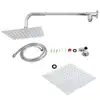 G1/2in 8in Wall Mounted Stainless Steel Rainfall Shower Set Bathroom Shower Head Top Sprayer Kit ► Photo 2/6