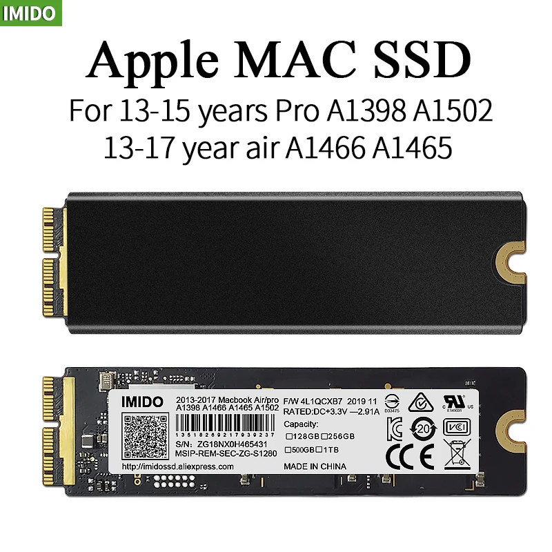 Новый 128 ГБ-1 ТБ твердотельный накопитель (SSD жесткий диск для ноутбука Macbook Air A1465
