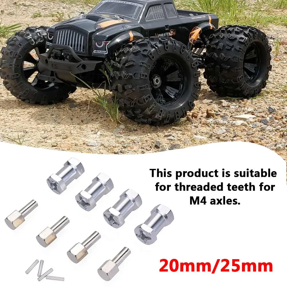 

4PCS 12mm Hex Hub 20mm 25mm extension Adapter Wheel Spacer Widener for 1/10 RC Rail Car Parts Fits SCX10 RC Car