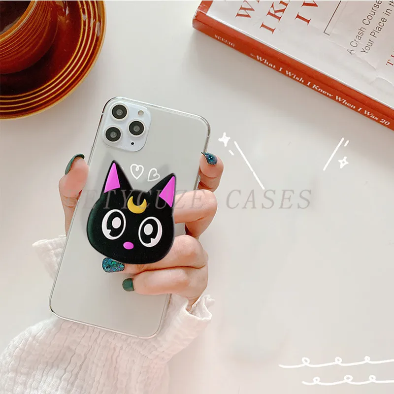 Soft Transparent cartoon phone holder case for Meizu M10 C9 Pro M9C finger ring stand cover meizu phone case with stones back Cases For Meizu