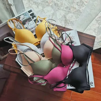 

Hantan Bra Set for Women Wire Free Gathered Girl Bra for Women Underwear Set Sexy Push up Bras and Panties