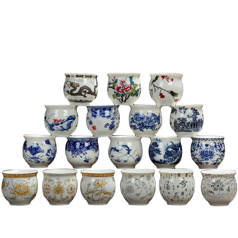 

2PCS Tea Cup Porcelain Ceramic Tea Bowl Master Cups Jingdezhen Teacup 75ml Teaware Set Drinkware Container Coffee Mug Water Mugs