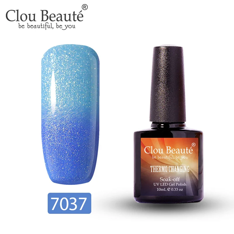 7037 Clou Beaute термо-меняющийся УФ-гель для ногтей Топ УФ светодиодный гель лак для ногтей Гибридный впитывающий гель лак Лаки Lucky Nail paint 10 мл - Цвет: 7037