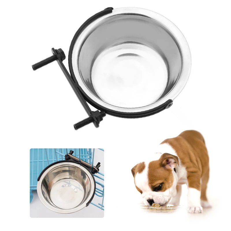 Подвесная миска из нержавеющей стали для домашних животных, собак, кошек, подвесная миска