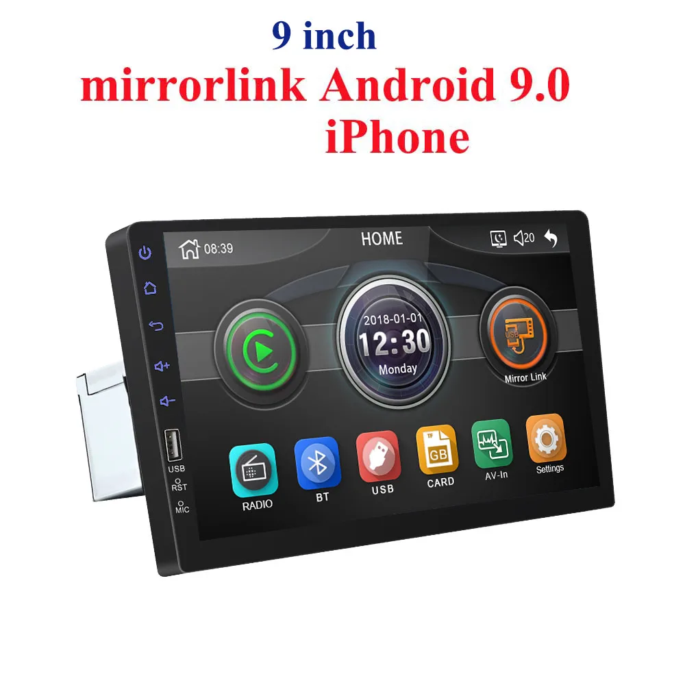 9008 " сенсорный Mirrorlink iphone Авто Аудио плеер Bluetooth USB камера заднего вида автомобиля радио MP5 плеер один Din Авторадио без Android - Цвет: 9008