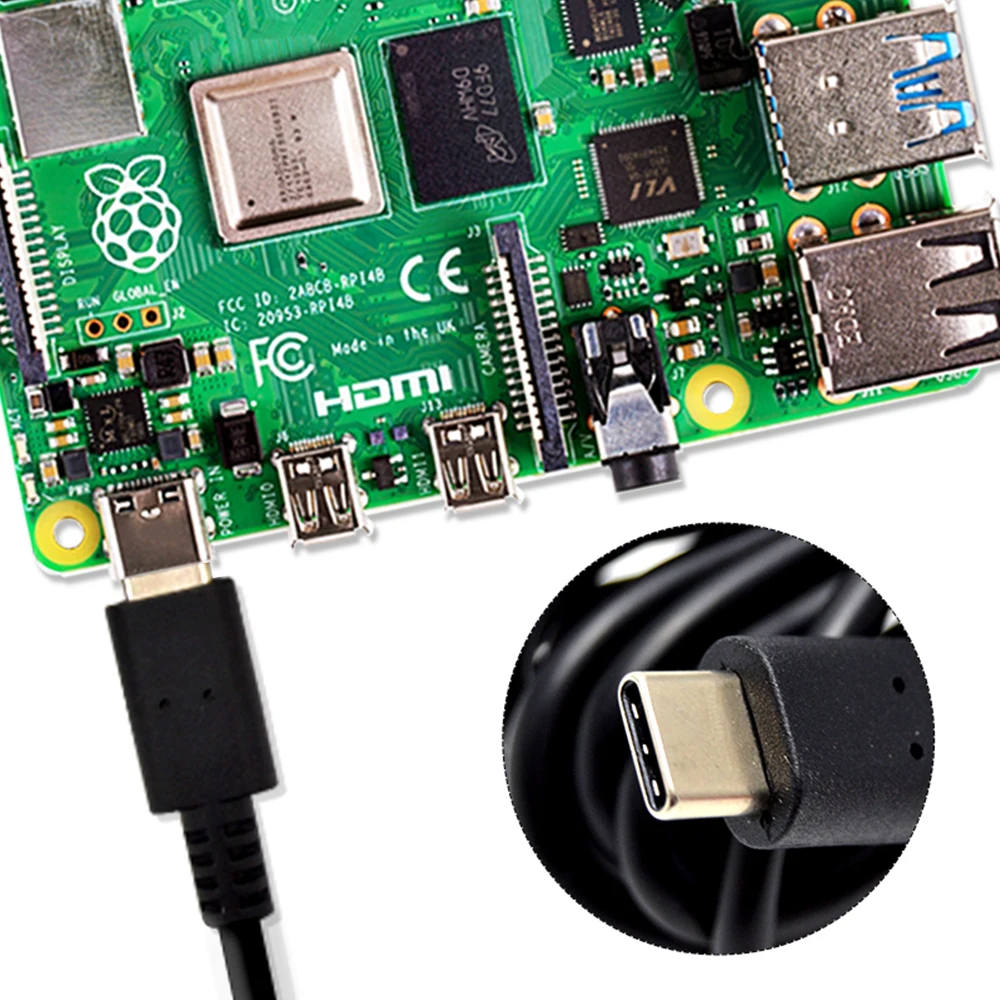 Raspberry Pi 4 Официальный USB C адаптер питания 5 1 В 3A источник США и рекомендуемый для pi
