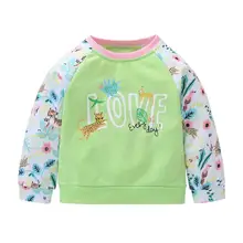 Свитер для отдыха; весенние удобные мягкие толстовки с длинными рукавами и круглым вырезом для маленьких девочек; популярные осенние толстовки с цветочным принтом