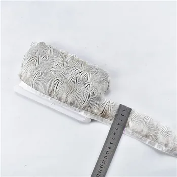 

Wholesale 10Meters/Lot Natural Pheasant Feather Trims Ribbon White Feathers for Crafts Trim Fringe Clothing Accessories Wedding