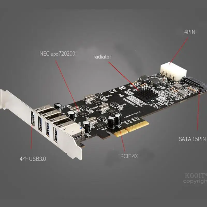 5 Гбит/с скорость PCI удлинитель 4 порта PCI-E к USB 3,0 концентратор PCI Express карта расширения адаптер для рабочего стола Expresscard USB 3,0 PCIe 4X