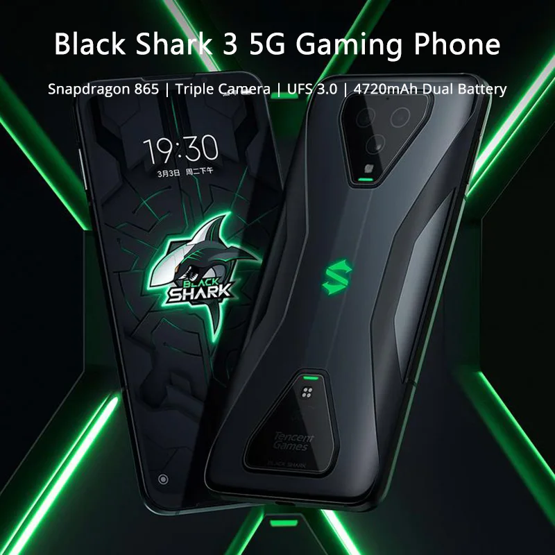 Xiaomi Black Shark 3 8GB 128GB Gaming Smartphone 5G Snapdragon 865 Octa Core 6.67 Xiaomi Black Shark 3 8GB 128GB Gaming Smartphone 5G Snapdragon 865 Octa Core 6.67