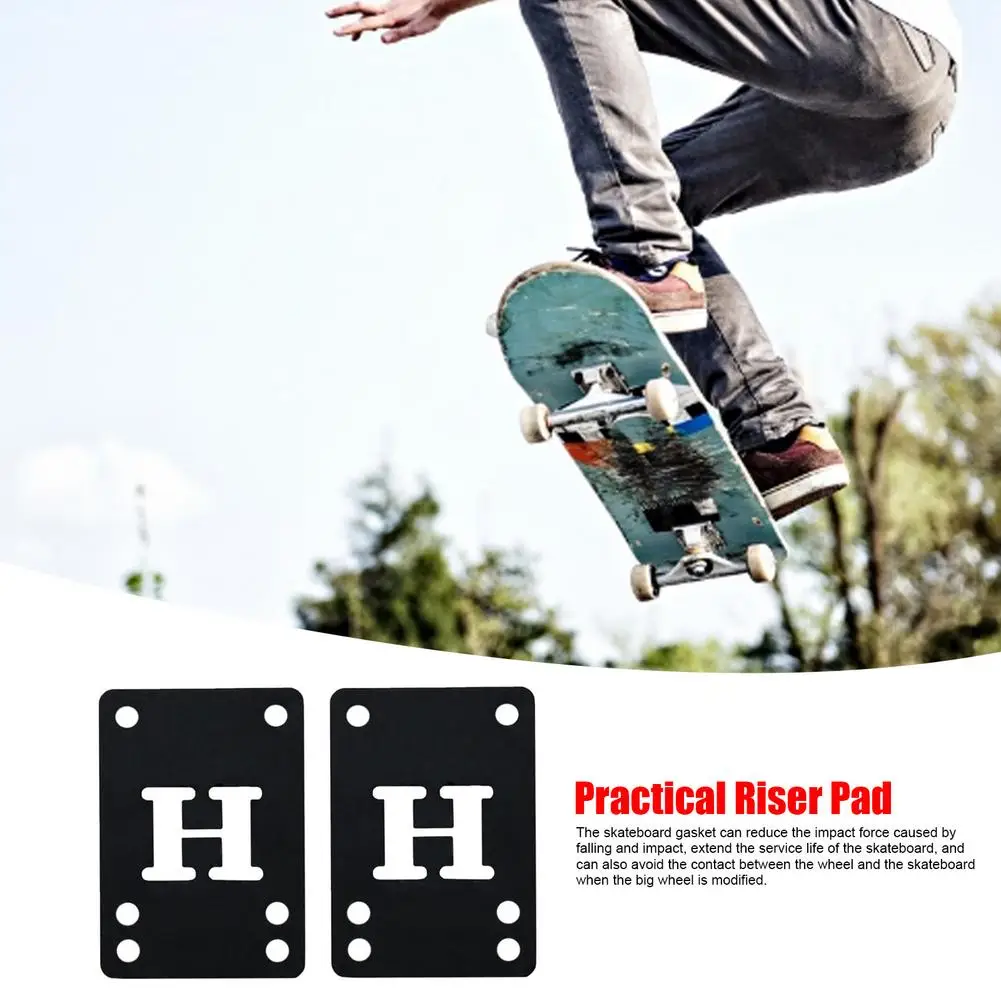 2pcs Skateboard Long Board PU Risers Pads Shock Absorption Height Increase Pads 