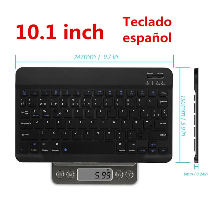 Русская испанская 1" Bluetooth клавиатура для iPad Pro 11 12,9 10,5 Air 3 10,5 Mini 5 3 4 для iPad клавиатура беспроводная Teclado - Цвет: Spanish