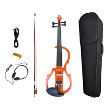 Профессиональная Бесшумная 4/4 электрическая скрипка набор для сценического представления части