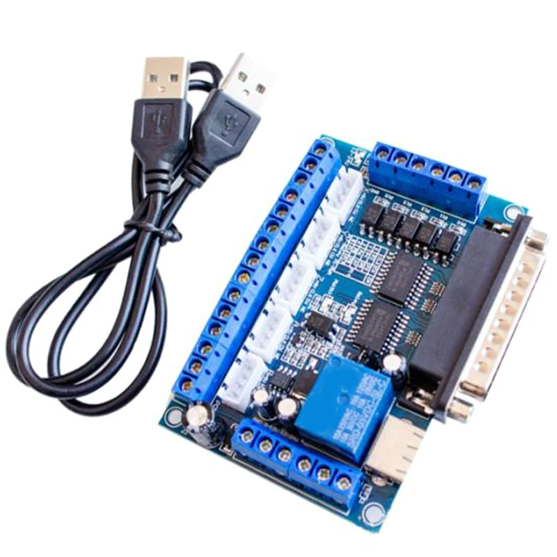 cnc wood router machine CNC 5-Axis Stepper Motor Driver Interface Board with USB Cable Optocoupler Isolation for MACH3 Engraving Machine wood pellet machine