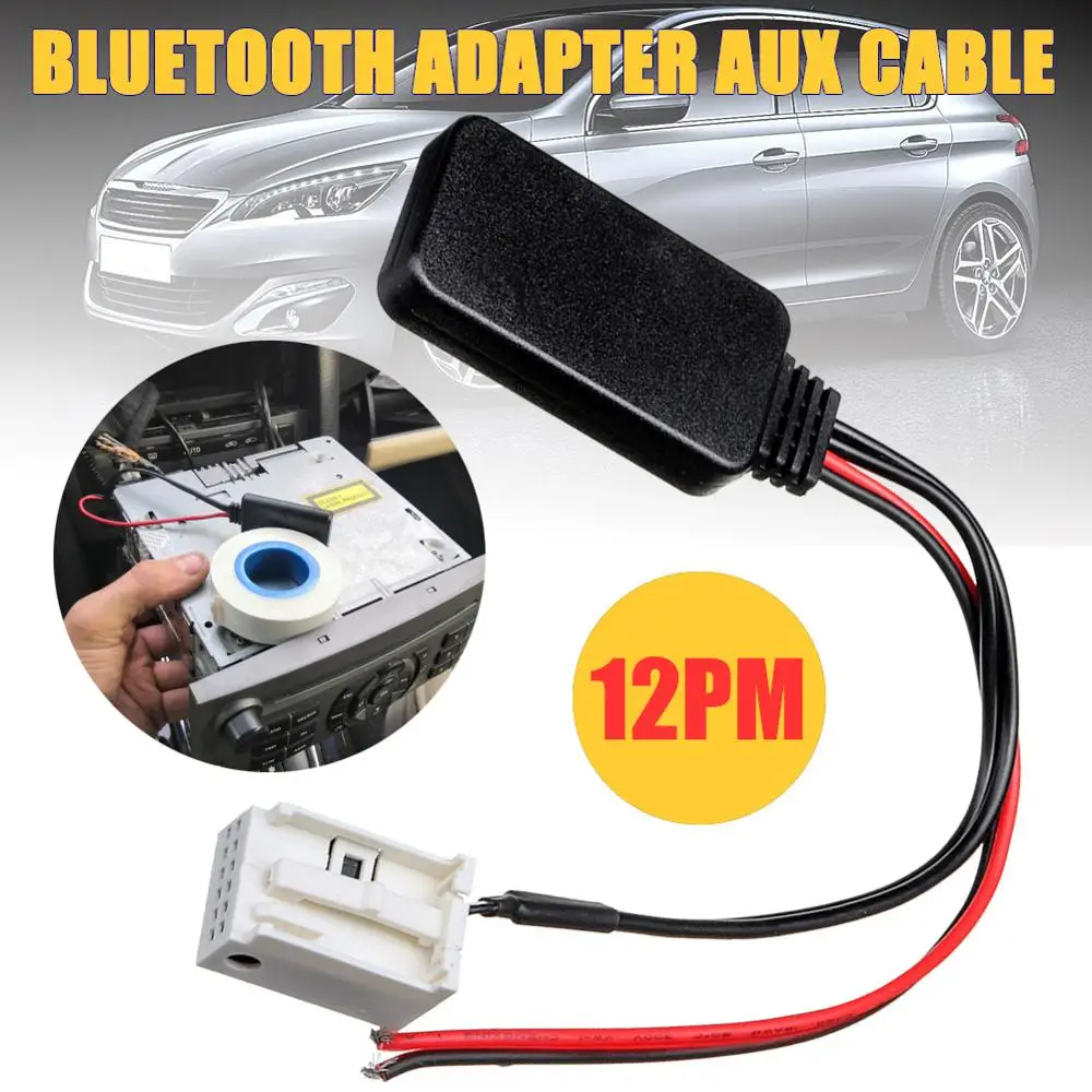 NO LOGO KF-SPRING For Peugeot 207 307 407 308 For Citroen C2 C3 RD4 Car 12Pin Bluetooth Module Wireless Radio Stereo AUX-IN Aux Cable Adapter