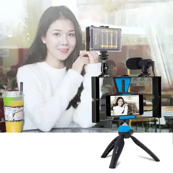 

Smartphone Vlogging Rig Set Professional Kit 104 LEDs Light+Microphone+Tripod Phone Stand for Phones/Camera Live Broadcast