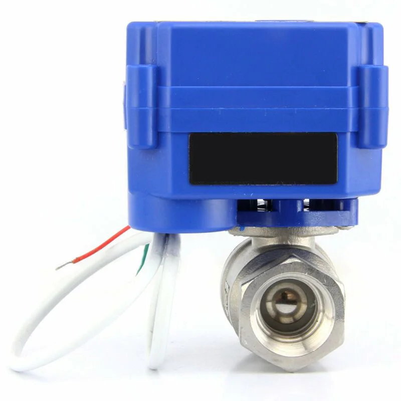 

1pc Electric Motorized Ball Valve 2 Wires Auto Return NPT Thread DC AC 9V-24V