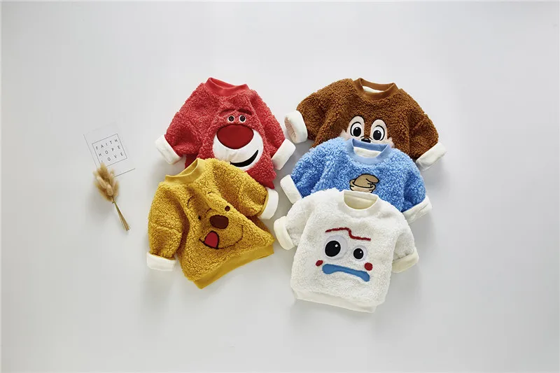 Милая, для младенцев-мальчиков свитер для девочек пальто для мальчиков зимние теплые детская куртка Топы Детская одежда пуловер Для мальчиков и девочек плюшевая детская одежда