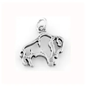 Kinitial Wholesale 20pcs/lot SILVER BUFFALO FRAME CHARM PENDANT Fit For Bull Cattle Charm Necklace Pendants Free Shipping
