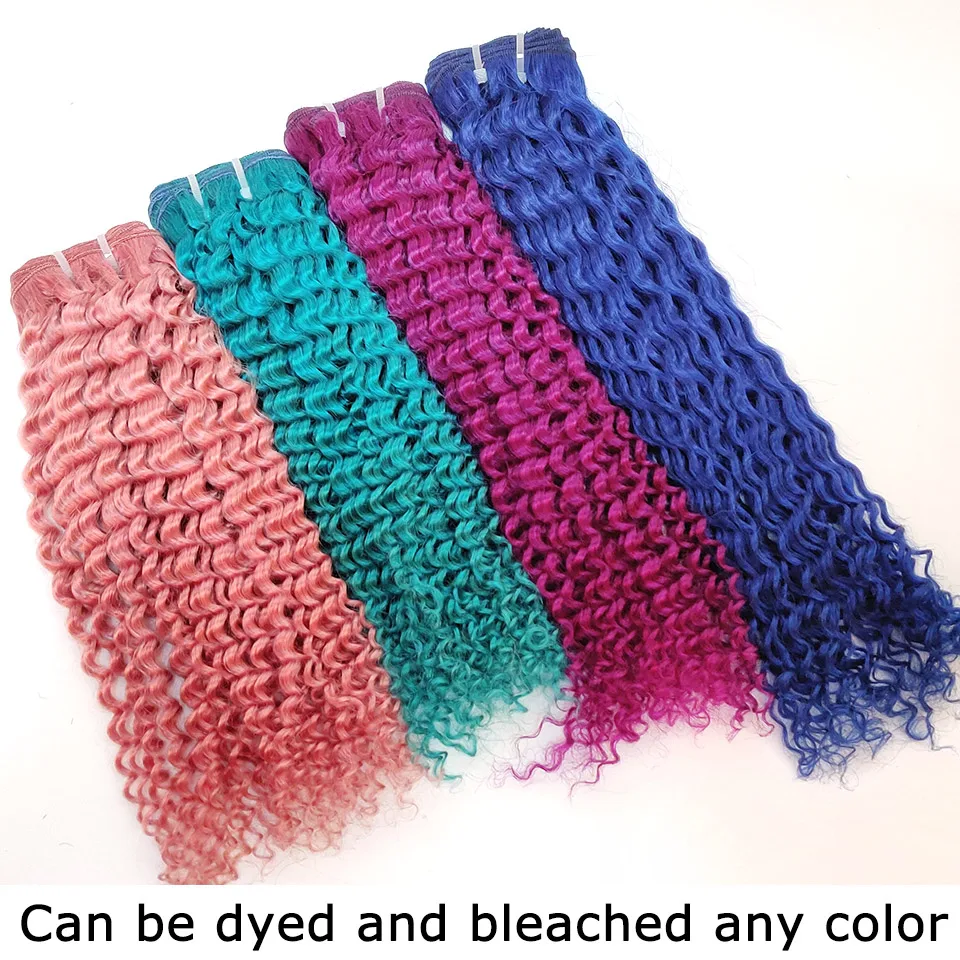YVONNE Kinky Curly Virgin Brazilian Hair Weave 4A 4B Unprocessed Human Hair Bundles Natural Color 6