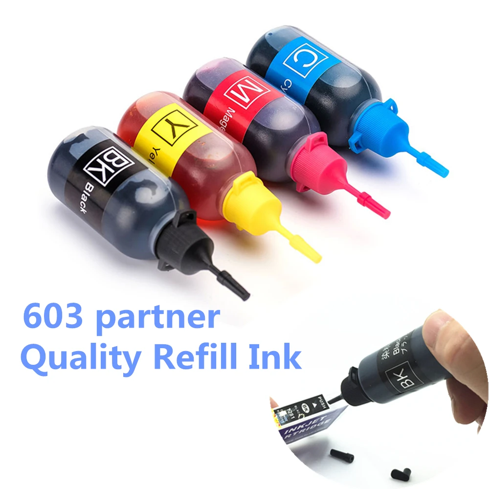 Dye Ink Kit Ink Refill Kit Ink Cartridge Refill Kit Refill Ink Kit For Epson 603xl 603 Refillable Cartridge arc chip XP-2100/XP-2105/XP-3100/XP-3105/XP-4100/XP-4105