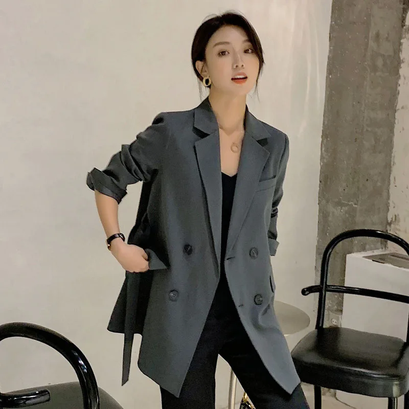 

Photo Shoot Small Suit Coat Women's 2020 Spring Korean-style Loose Casual Style Retro Hong Kong Style Short-height Suit Fashion
