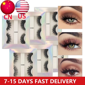 

2 pairs of imitation mink eyelashes with thicker and longer false eyelashes eyelashes eyelash extension eyelashes for beauty