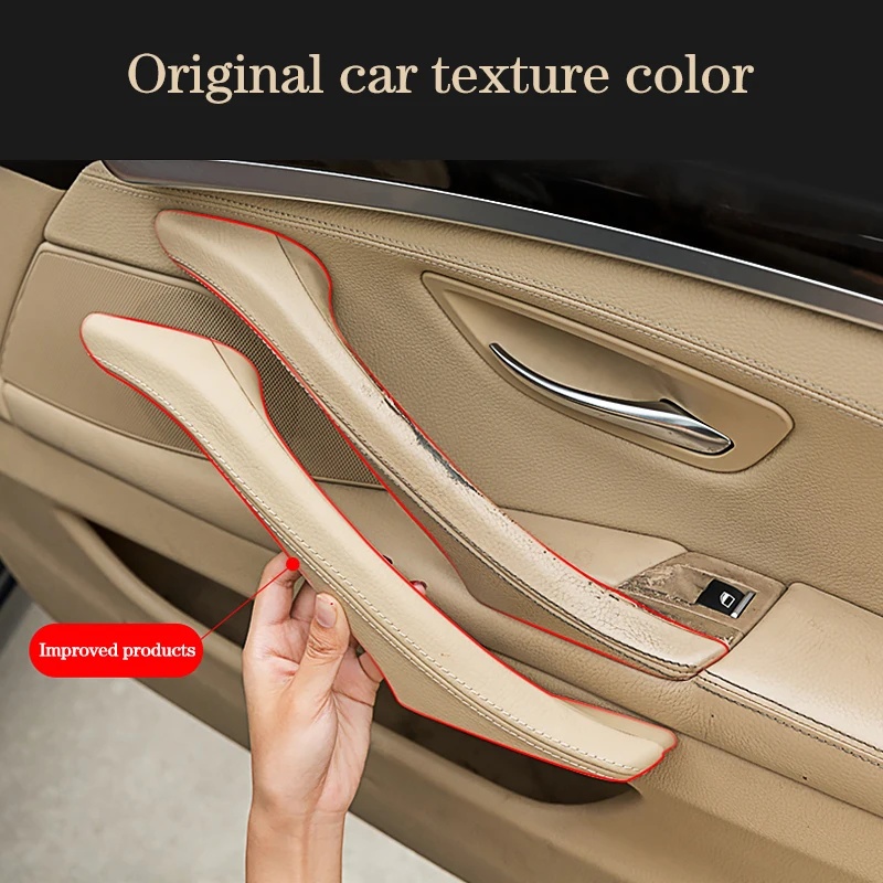 Inner door handle for bmw f10 f11 amaster drive handle free leather left rudder version door handle pull trim cover