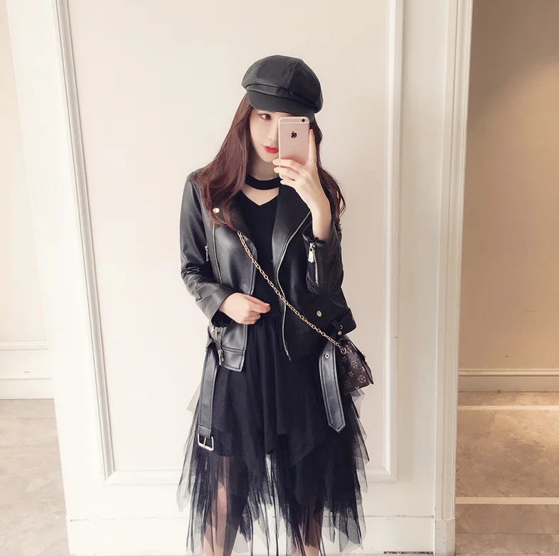 Free Shipping New Genuine Lamb Leather Jacket Women's Real Leather Short Coat Real Sheepskin Coat Wholesale Retail OEM