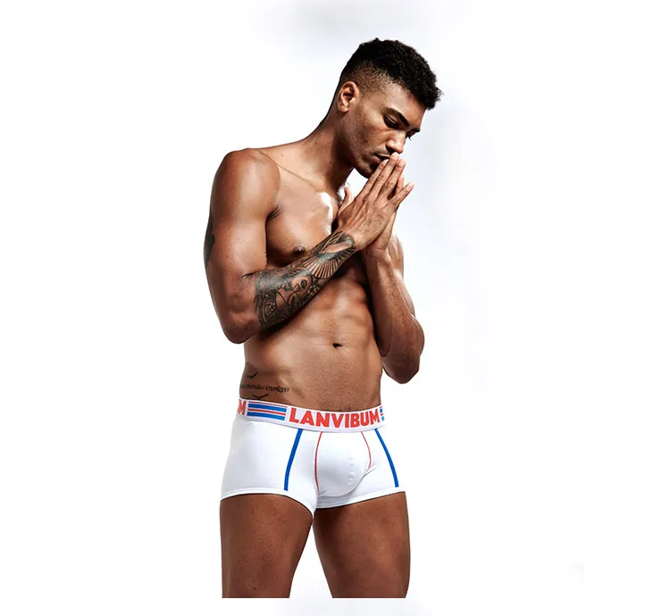 LANVIBUM бренд мужской одежды модные, пикантные трусы мужские Ropa Interior Hombre Cueca Masculina Мужчины мужское нижнее белье, боксеры LA614
