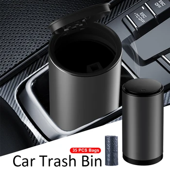 

2020 New Alloy Car Trash Can Auto Organizer Storage Bags Car Garbage Bin Ashtray Dust Case Holder Auto Interior Accessories