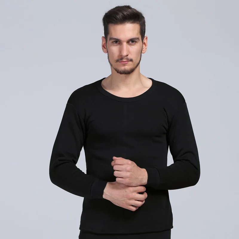 Fanceey, зимнее мужское термобелье, сохраняющее тепло, кальсоны для мужчин, для фитнеса, флисовое компрессионное нижнее белье, термо нижнее белье, леггинсы - Цвет: Black shirt