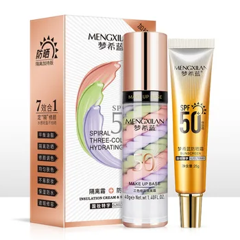 

Three-color bird feces isolation sunscreen combination waterproof and sweat-proof refreshing makeup makeup concealer brighten be