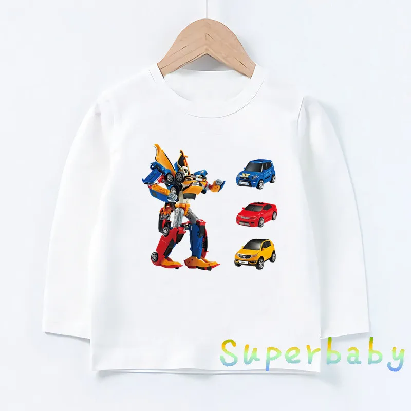 Tobot Evolution Transformer Robot Car Graphic Kids T-Shirt Funny Cool Boys Clothes Neonate Maglietta A Maniche Lunghe Bambini Top