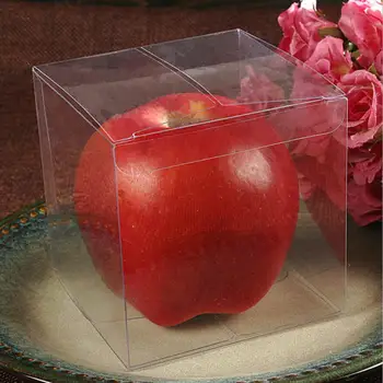 

50pcs Transparent Plastic Clear Gift Candy Box Square PVC Chocolate Bags Boxes Wedding Favor Party Event Decoration Gift Supply