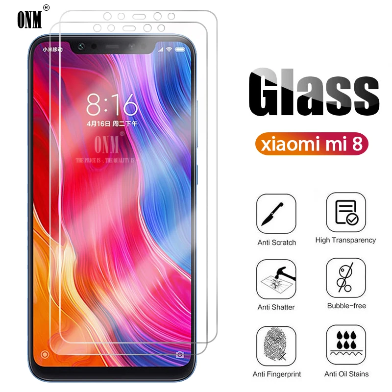 2 шт Mi8 закаленное стекло для Xiaomi Mi 8 Защита экрана Защитная стеклянная пленка |