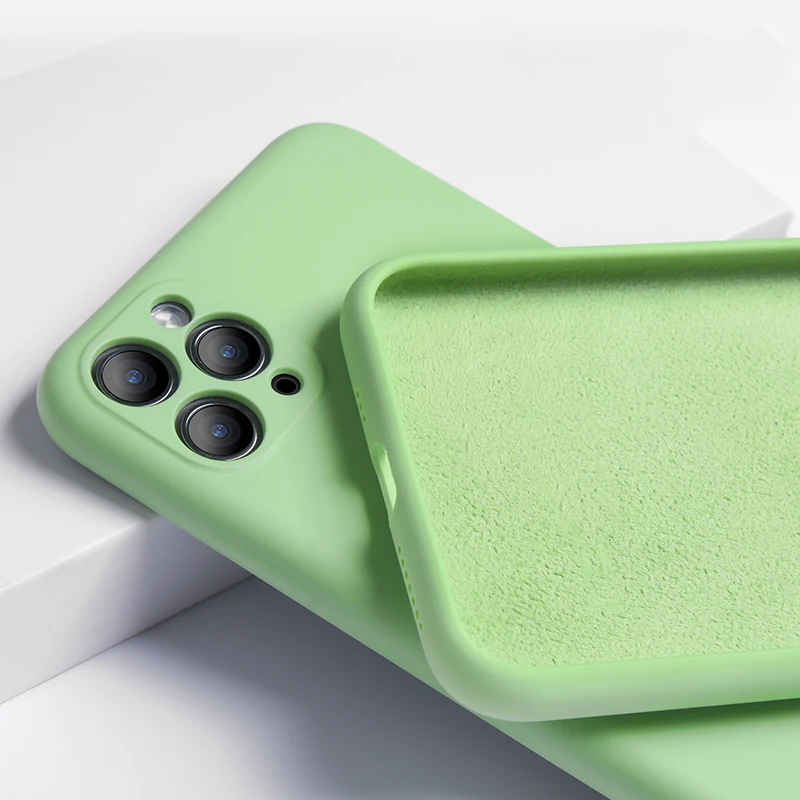 For Iphone 11 Case Liquid Silicone Matte Soft Cover For Apple Iphone 11 Pro Max Se Flexible Shockproof Phone Case Midnight Green Phone Case Covers Aliexpress