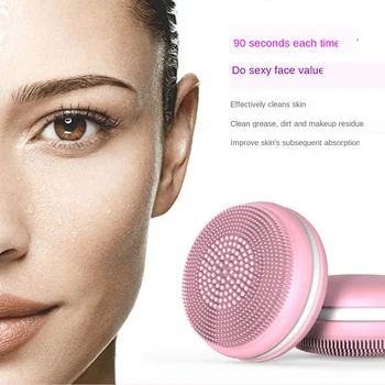 

Newest Silicone Face Brush Facial Wash Electric Cleaning Brush Wash Machine Mini Ultrasonic Cleansing Does not harm the skin