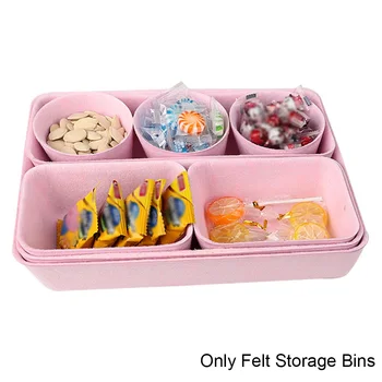 

8pcs Office Drawer Bedroom Soft Trays Home Organizer Closet Felt Storage Bins Kids Toy Dividers Sundries Wardrobes Multifunction