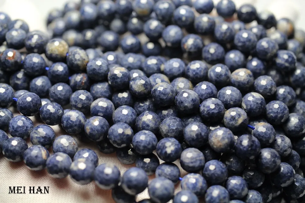 45 бусин/набор) натуральные синие сапфиры 8-8,5 мм Граненые Круглые бусины для изготовления ювелирных изделий
