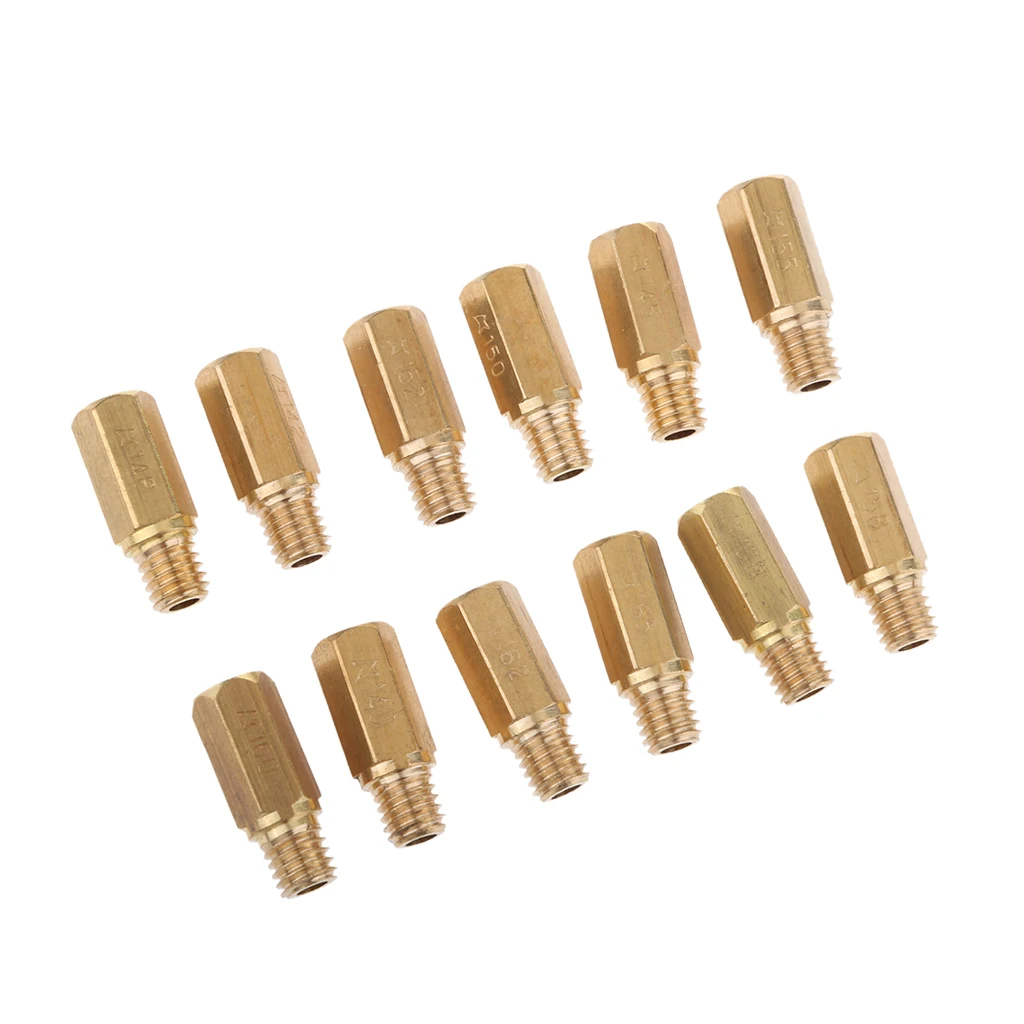 12pcs Carburetor Main Jet Kit 140 142 145 148 150 152 155 158 160 162 165 168 Size Replacement for Keihin OKO PE PWK