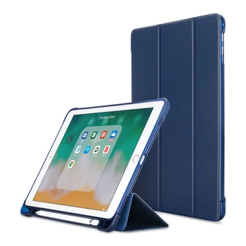 

For New iPad 10.2 inch 7th Gen 2019 Case With Pencil Holder , Slim Tri-fold PU Leather Smart Cover have wake up sleep A2197