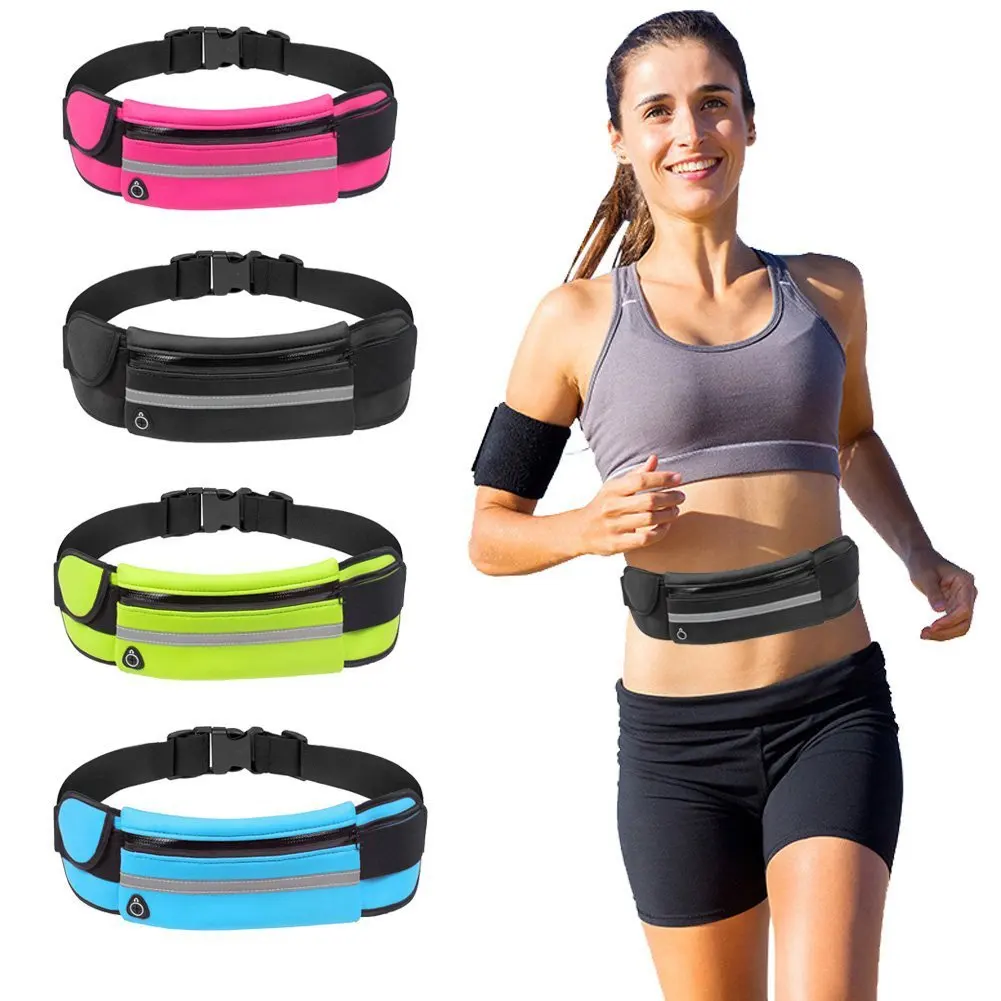 Mála Waist Rith Uiscedhíonach Canbhás Spóirt Jogging Sealbhóir Fón Inaistrithe Allamuigh Mála Crios Mná Fir Aclaíochta Spóirt Accessories