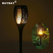 1 шт. водонепроницаемый Светодиодный Солнечный садовые солнечные светильники Светодиодный Газон лампа пламени фонарь уличного освещения дворовая дорожка ландшафтное украшение освещение