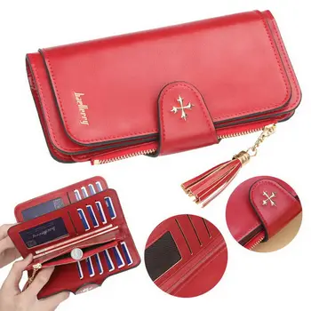 

2019 Fashion Elegant Womens Large Capacity Wallet PU Leather Tassel Pendant Credit Card Holder Purse H66